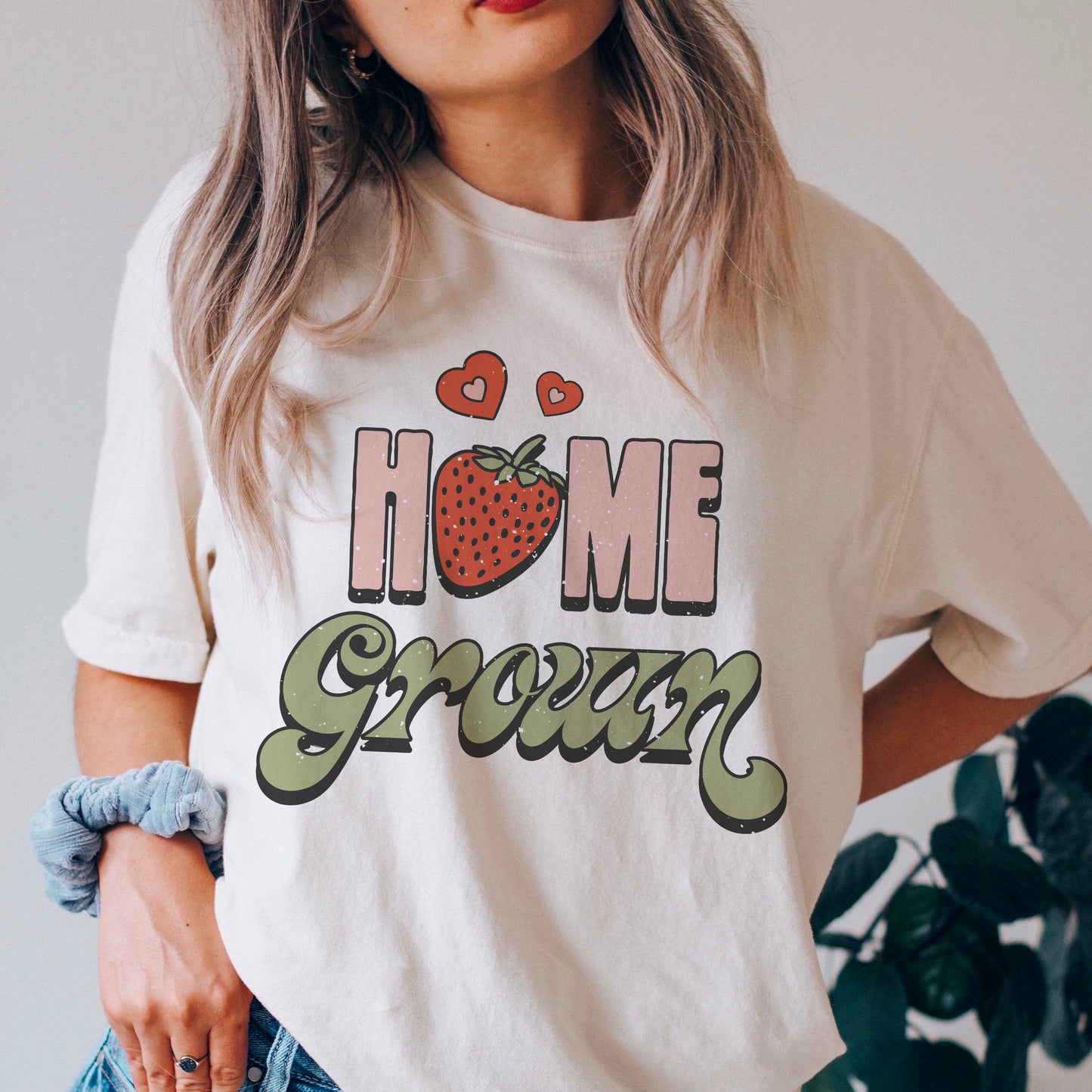 Strawberry PNG Sublimation Home Grown SVG Shirt Design