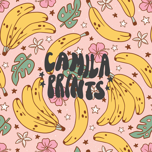 Summer Pattern Tropical Bananas Seamless Pattern for Fabric Sublimation