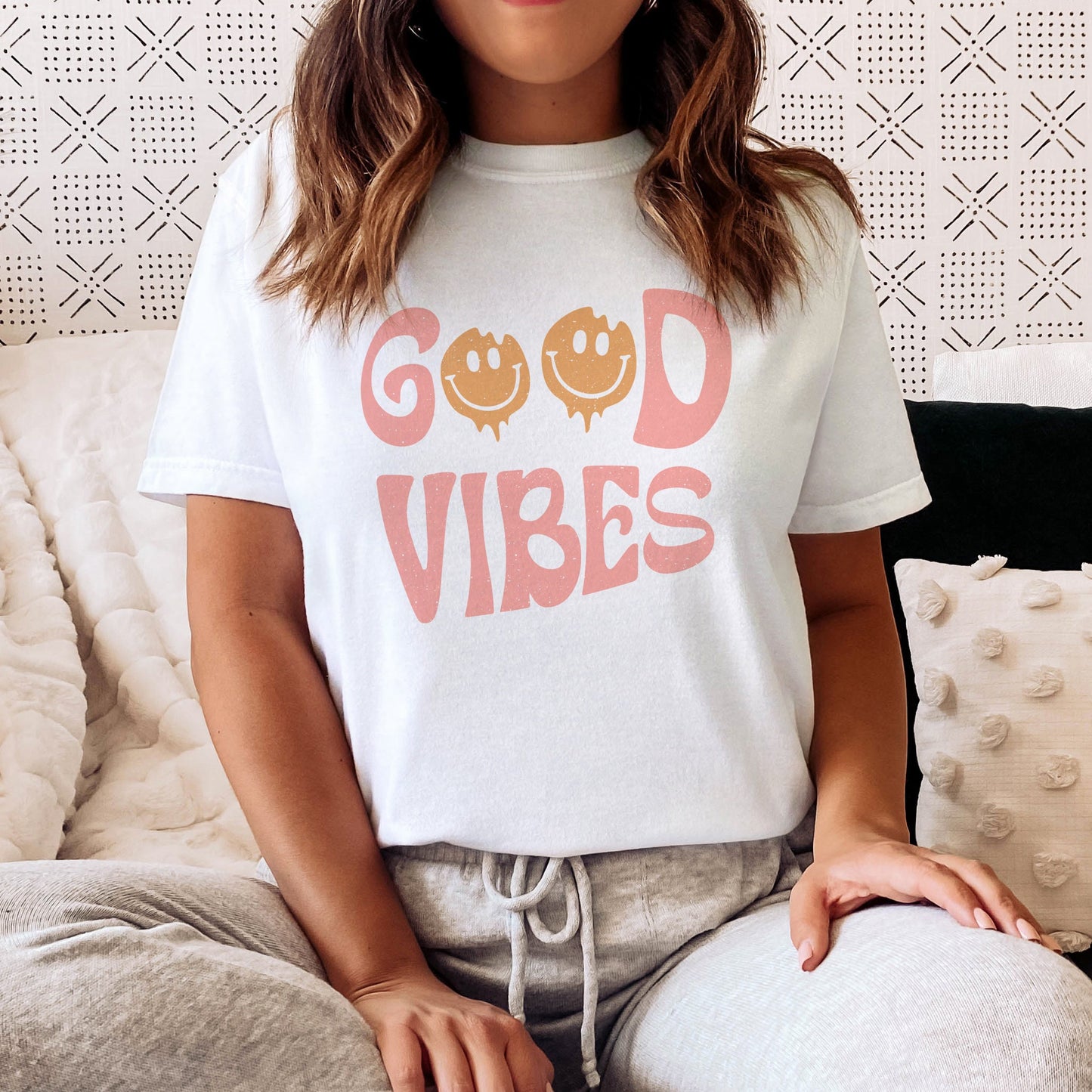 Trippy Png Sublimation Groovy Good Vibes Tshirt Design