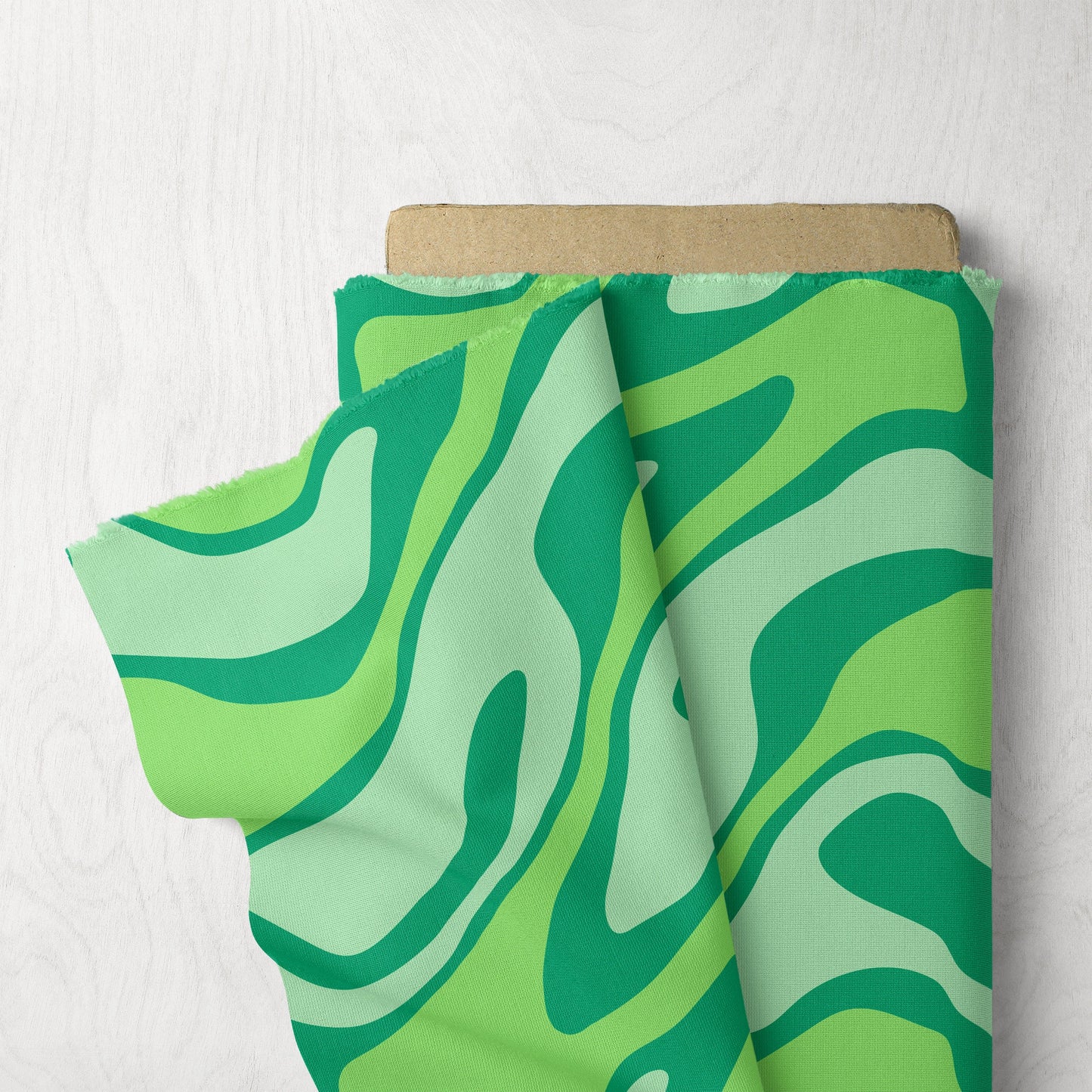 Retro Swirl Seamless Pattern Green Groovy Seamless File for Fabric Sublimation