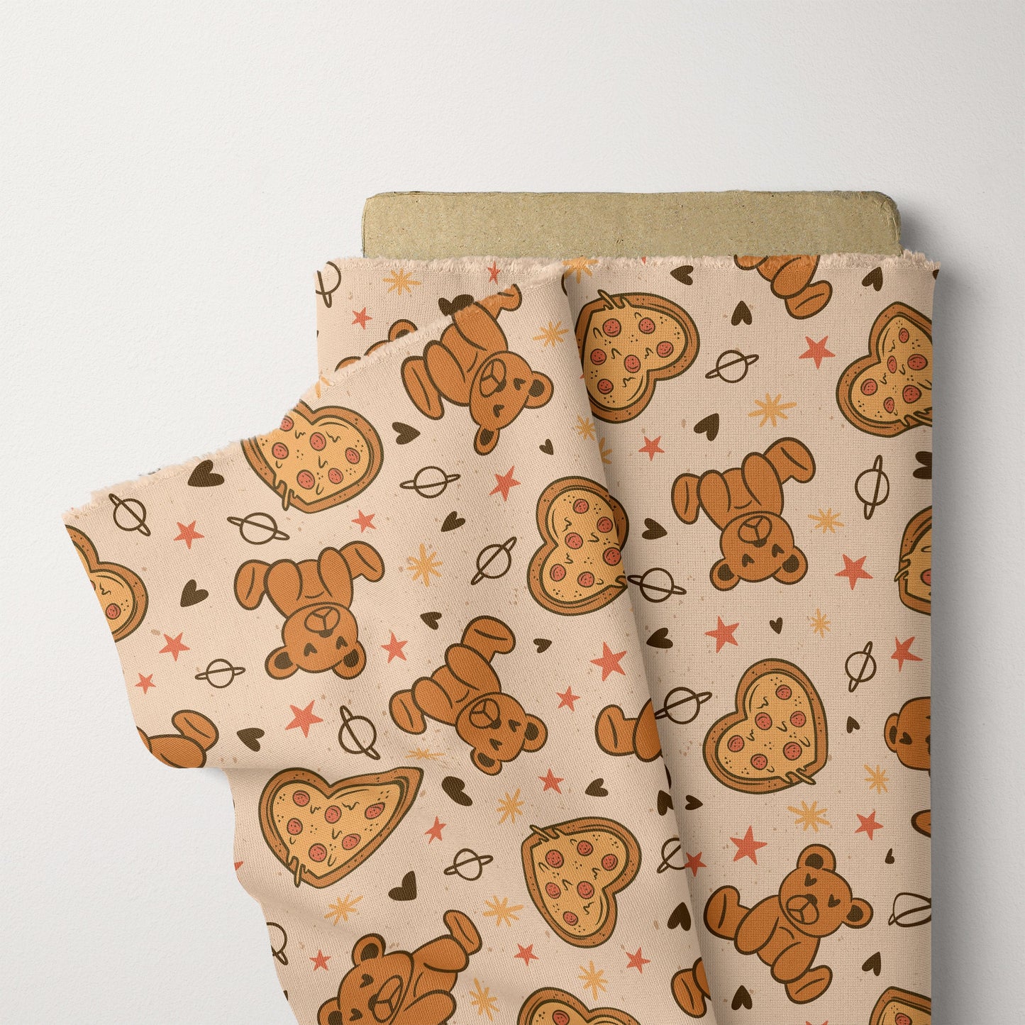Boy Valentines Pattern Pizza Hearts Seamless File for Fabric Sublimation