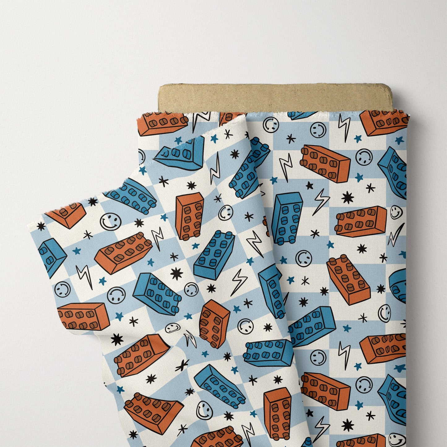 Boys Pattern Building Blocks Seamless File for Fabric Sublimation