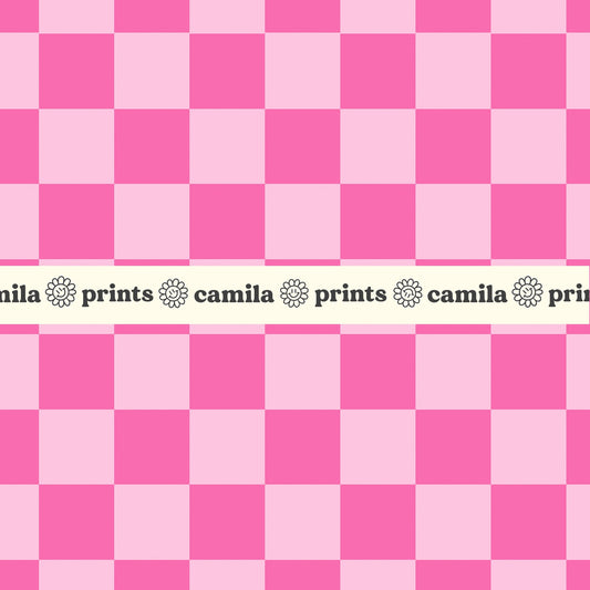 Pink Checkerboard Summer Seamless File for Fabric Sublimation