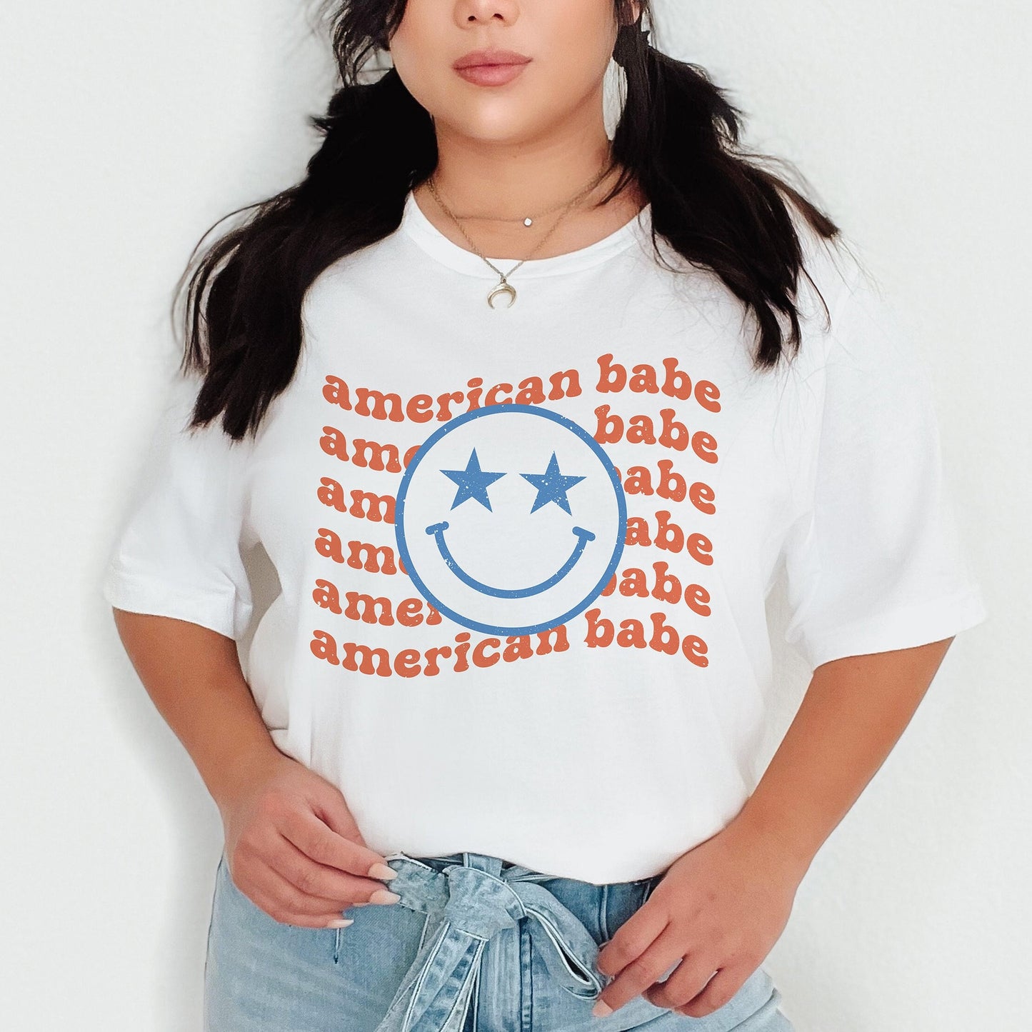 Fourth of July SVG American Babe PNG Sublimation T Shirt Design