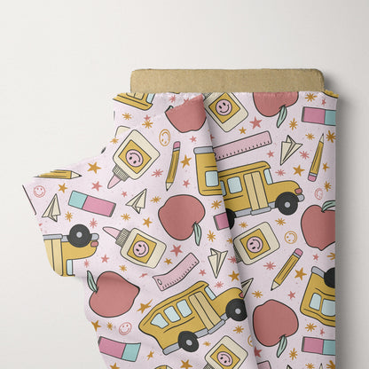 Back to School Pattern Retro School Seamless Repeat Pattern for Fabric Sublimation