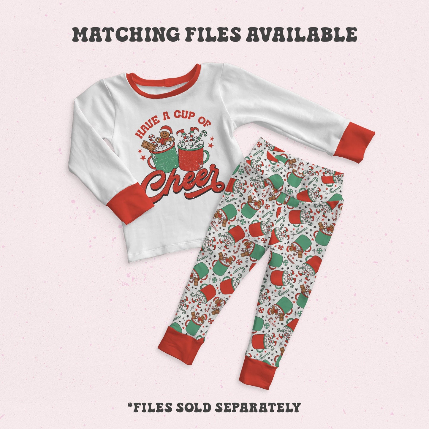 Christmas Seamless Pattern Hot Cocoa Pattern File for Fabric Sublimation