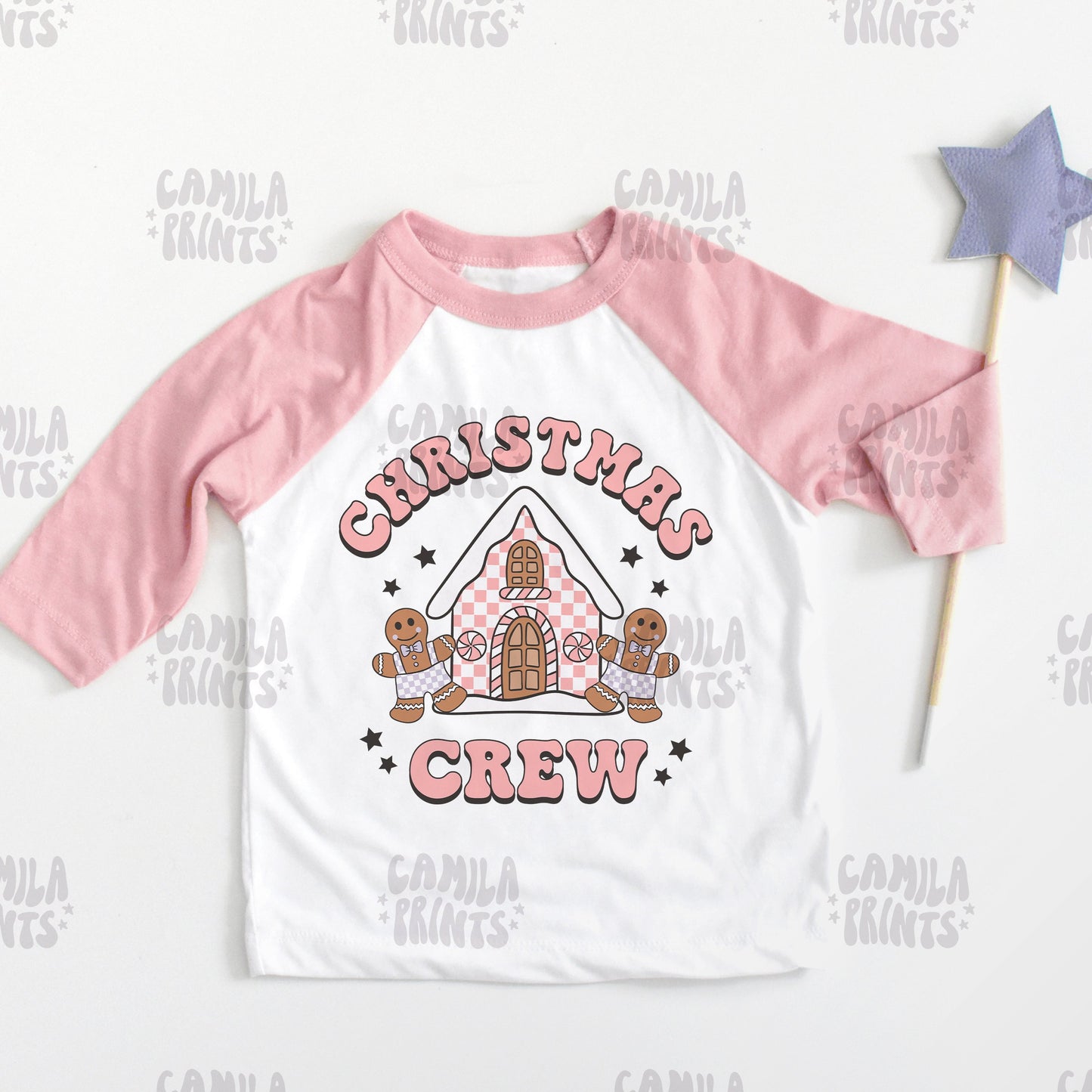 Christmas Crew Sublimation Gingerbread House PNG Shirt Design