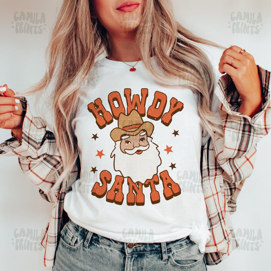 Cowboy Santa SVG Christmas PNG Sublimation File for Shirt Design