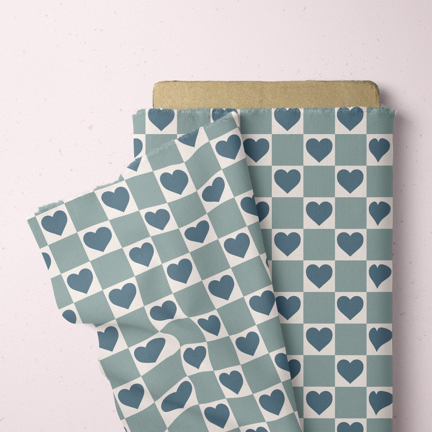 Boy Valentines Pattern Blue Checkerboard Seamless Repeat Pattern for Fabric Sublimation