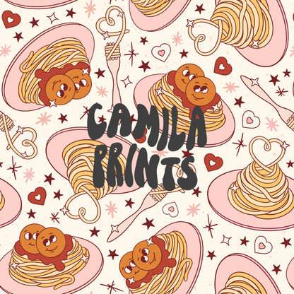 Valentines Pattern Spaghetti Seamless Repeat Pattern for Fabric Sublimation